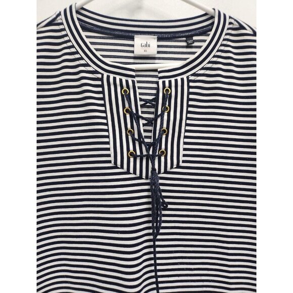 Cabi Womens Captain Shift Dress Size XS Navy White Striped Short Sleeve #5268 - Picture 3 of 10